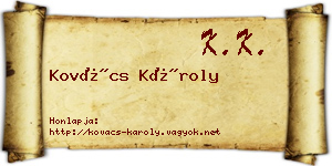Kovács Károly névjegykártya