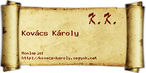 Kovács Károly névjegykártya