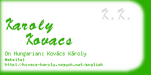karoly kovacs business card