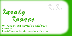 karoly kovacs business card